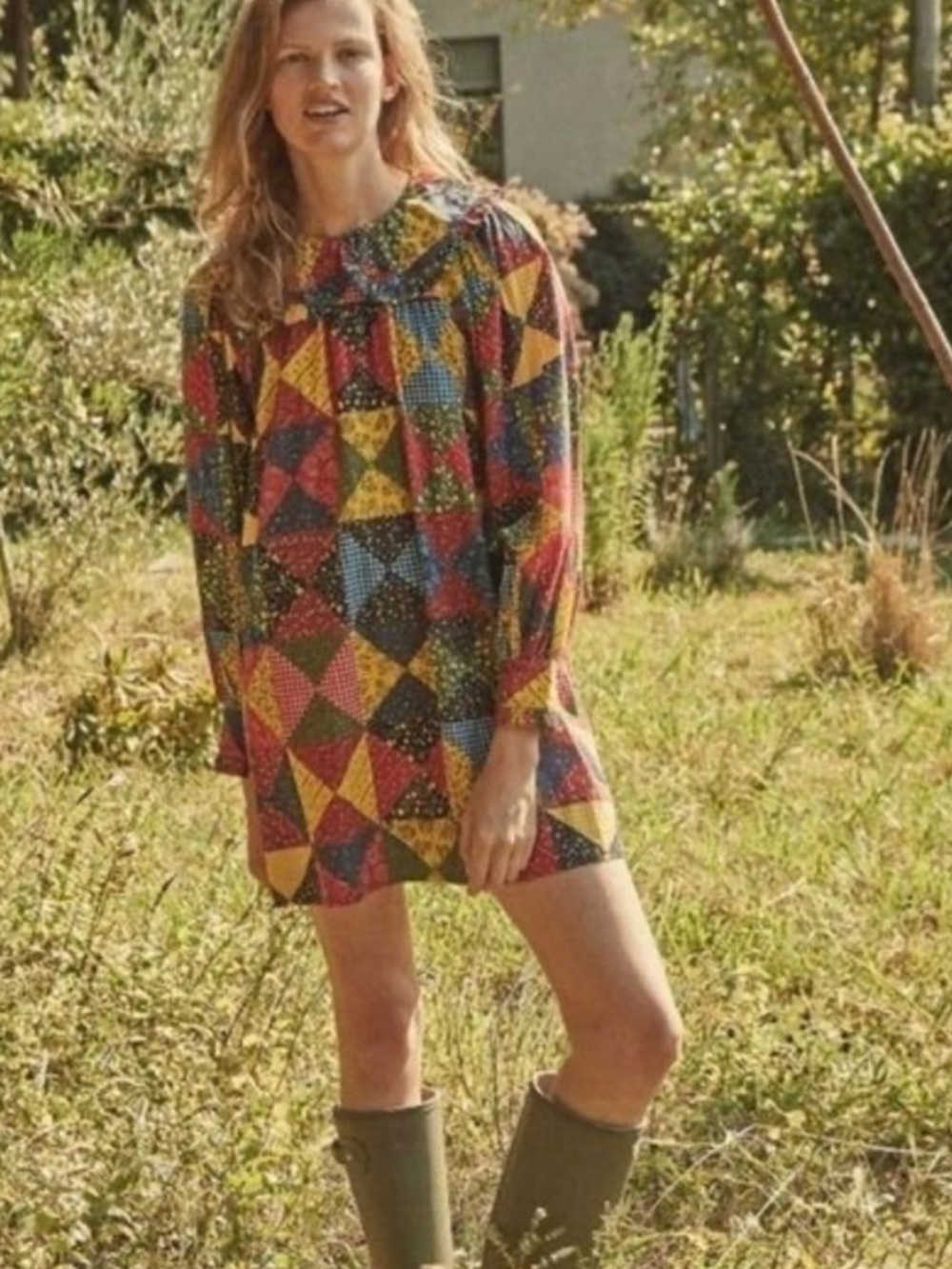 Adalina Doen Patchwork Mini Dress